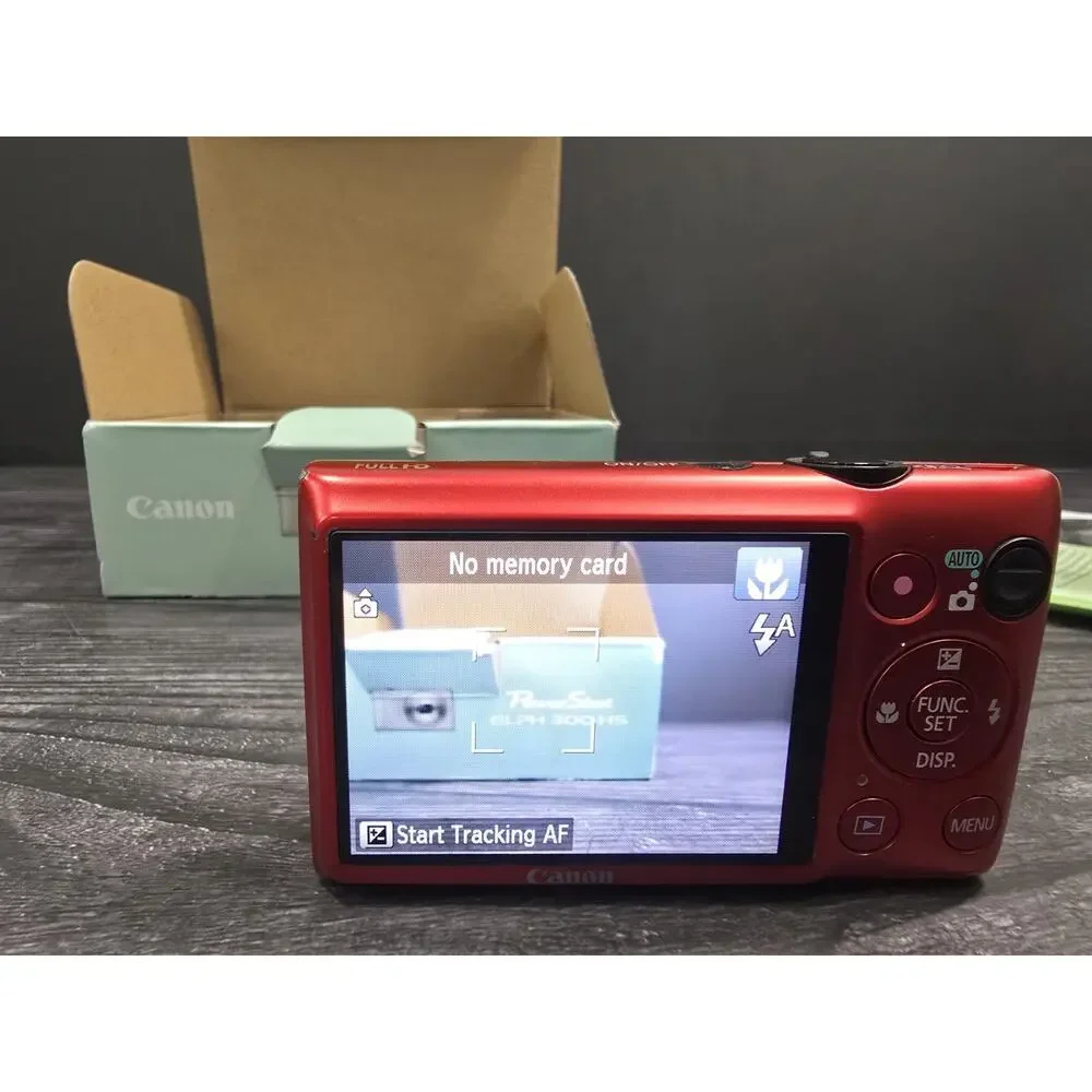 Canon PowerShot ELPH 300 HS 12.1MP Digital Camera Red Bundle CIB - Original Box
